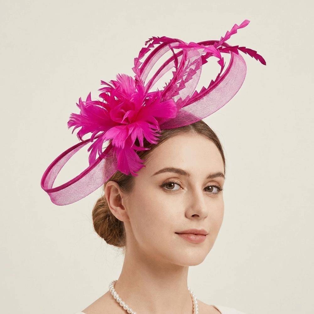 Feather Vintage Fascinator Hat Flower Small Top Hat Exquisite Masquerade Headpiece  Wedding