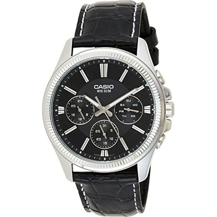 Мужские часы CASIO MTP-1375L-1A - Черные 35 мм