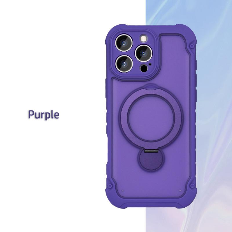 Для iPhone 11 12 13 14 15 16 Pro Max Plus Чехол Magsafe Подушка безопасности Военная защита Вращение на 360° Металлическая подставка Мягкое покрытие