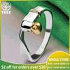 Unique 925 Sterling Silver Women Golden Beads Rings Fashion Party Engagement Wedding Anniversaries Charm Jewelry Birthday Gift