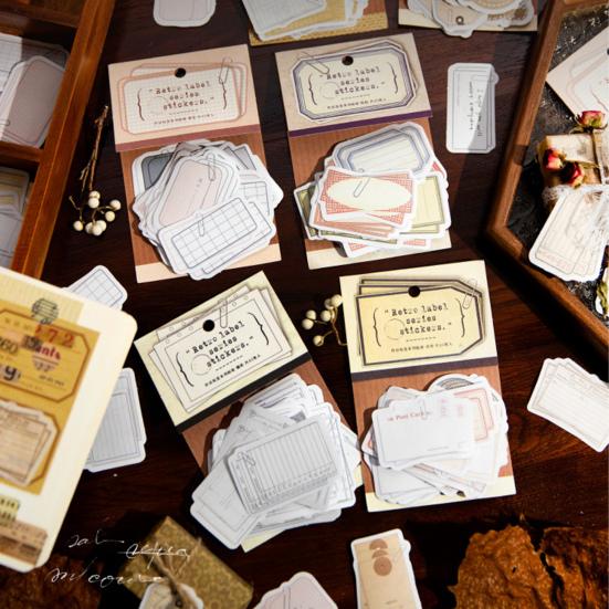 Attractive Vintage DIY Portable Nostalgia Series Pocket Stickers Dormitory Accessory Pocket Stickers