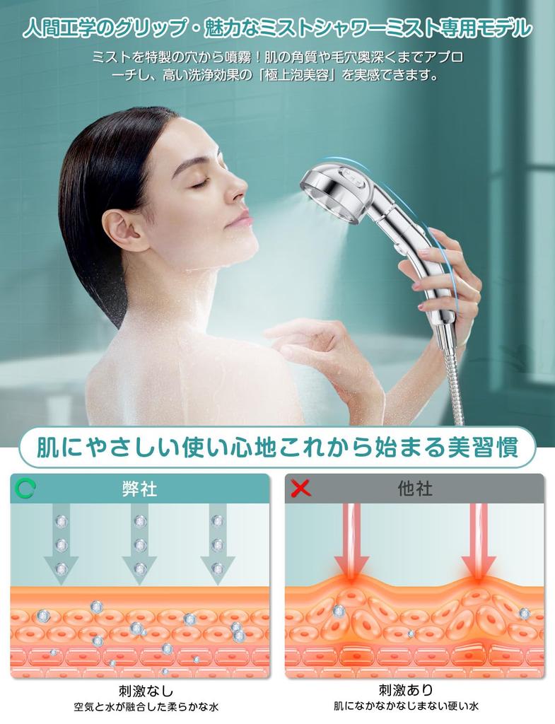 Shower Head New Masterpiece Model Shower Micro Nano Water Saving Shower High Water Nano Shower Exquisite Bubble 5D Angle Chlorine Shower Water Strong