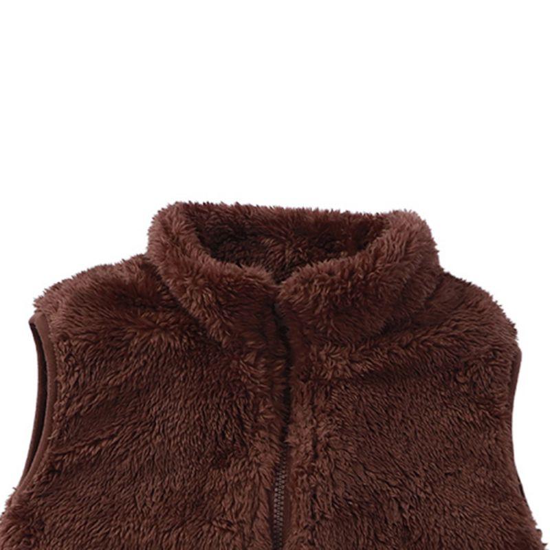 Детский теплый флисовый жилет без рукавов на пуговицах для детей 1-5 лет