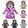 Children's Padded Jacket Boys And Girls Fashion Print Cartoon Big Boy Long Collar Hooded Padded Jacket