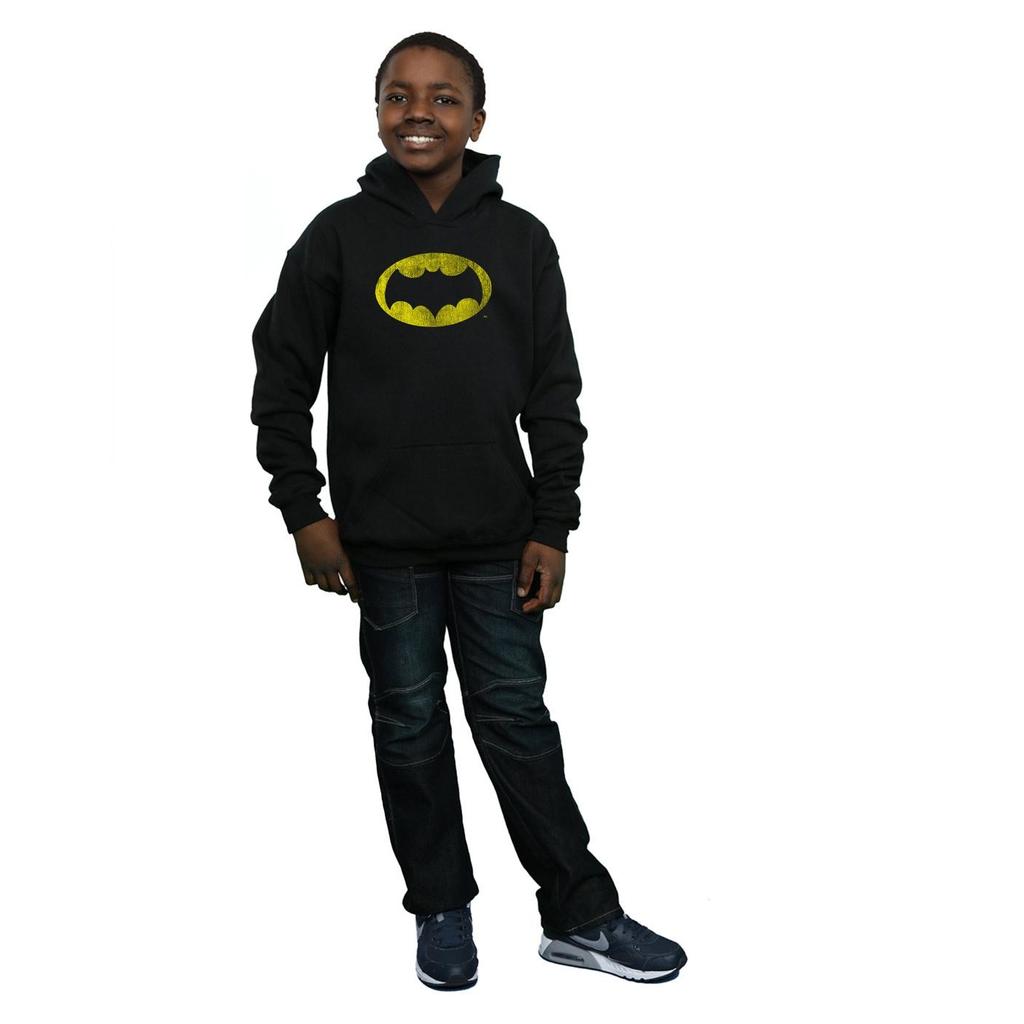 DC Comics Boys Batman TV Series Distressed Logo Hoodie