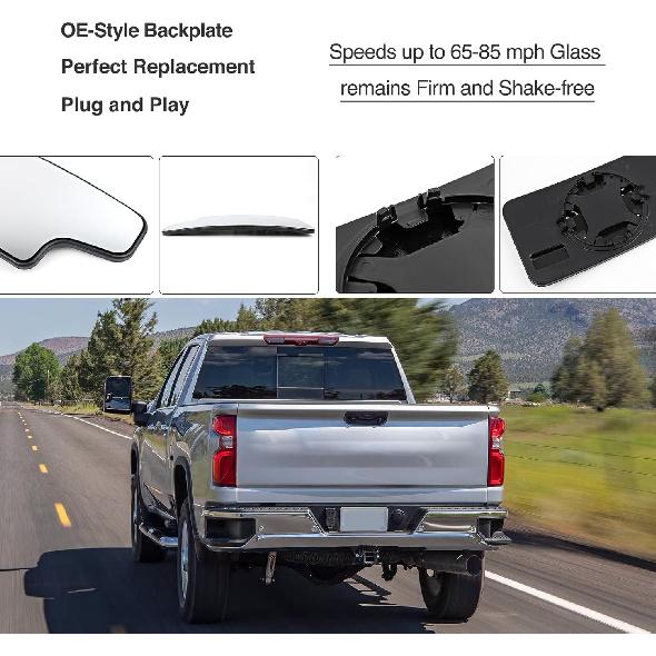 Замена Нижнего Зеркального Элемента Со Стороны Водителя Для      2024 2025 Chevy Silverado GMC Sierra 1500 2500 HD 3500 HD Левое Выпуклое Необогреваемое Зеркало для Буксировки