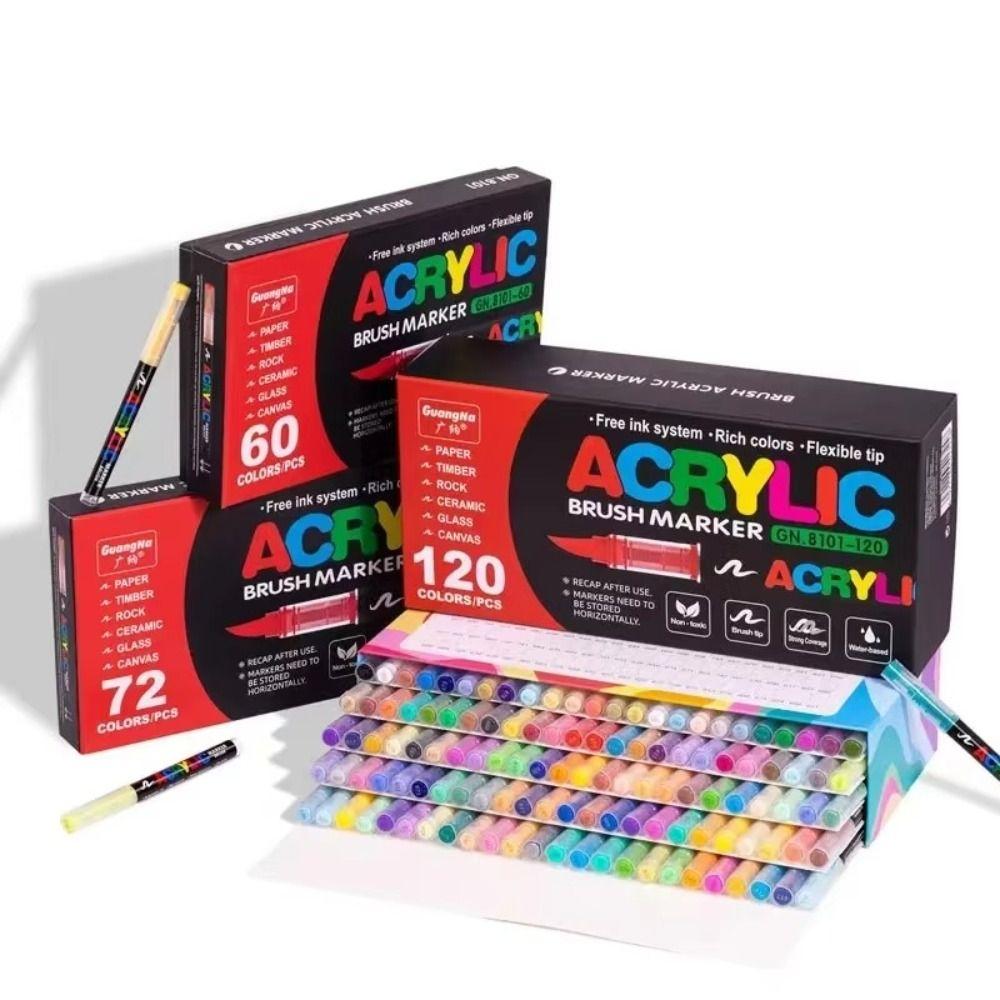 20/40PCS Soft Pigment Markers Dual Tips Nylon Art Supply Markers Pens Replacement Cores for GuangNa