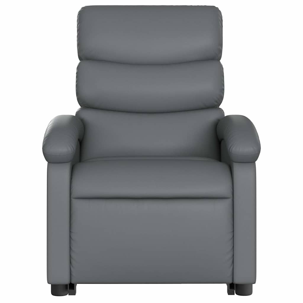Electric Recliner Chair with Rising Function Gray Faux Leather