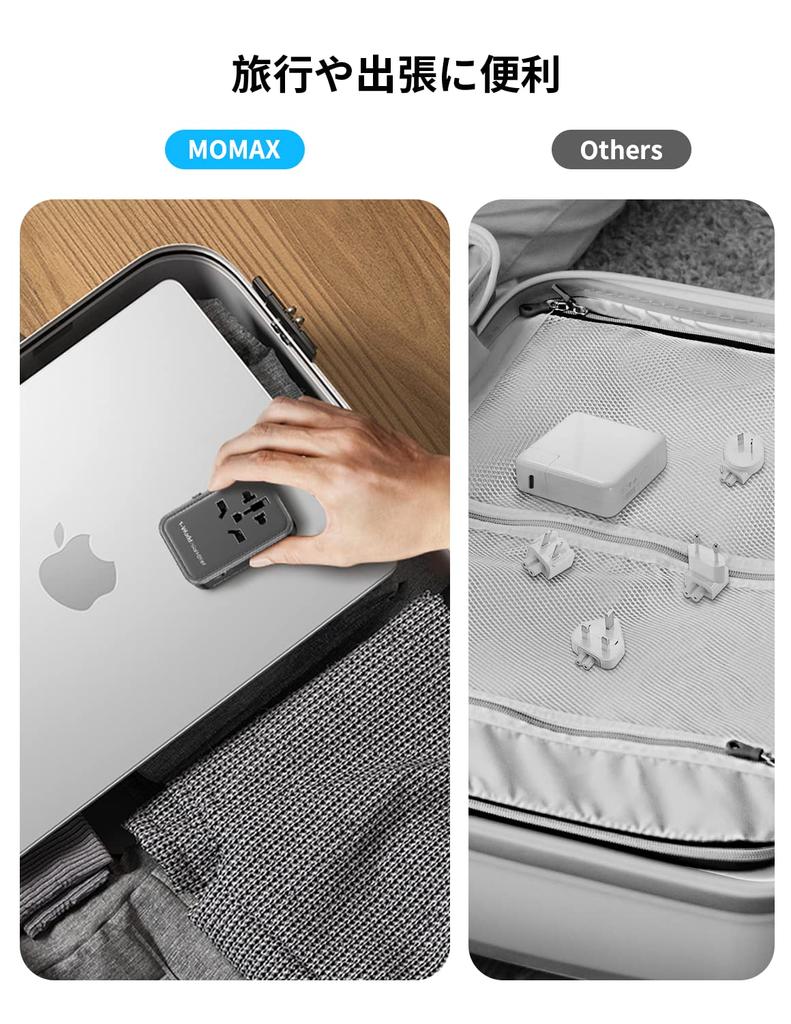 MOMAX 35W PD Overseas Power Conversion Adapter, совместимый со всем миром преобразователь, дорожный адаптер для зарядки 6 устройств одновременно, розетка PD QC bf c