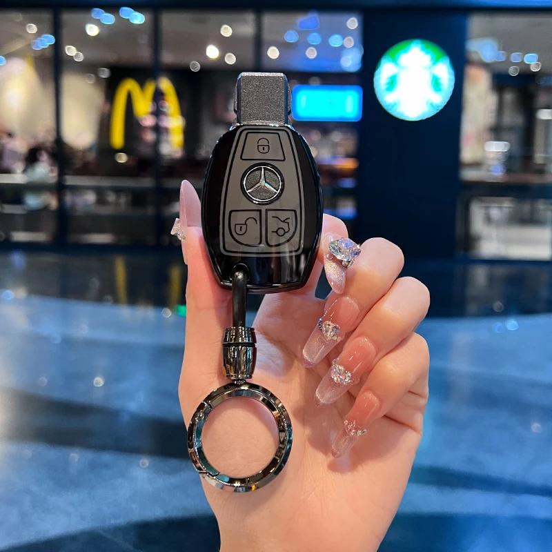 TGM3 Female Key Case for Mercedes Benz CLS CLA GL R SLK AMG A B C S Class 3 Button Remote Car Key Cover Holder Keychain Accessories