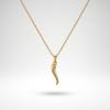 QIAOREN 11953 Elegant Minimalist Italian Horn Necklace Gold Stainless Steel Lucky Chili Pendant Protection Amulet Gift for EU US