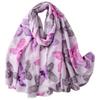 Purple and Pink Shawl with Flowers and Particles - Light and Feminine, 180x90