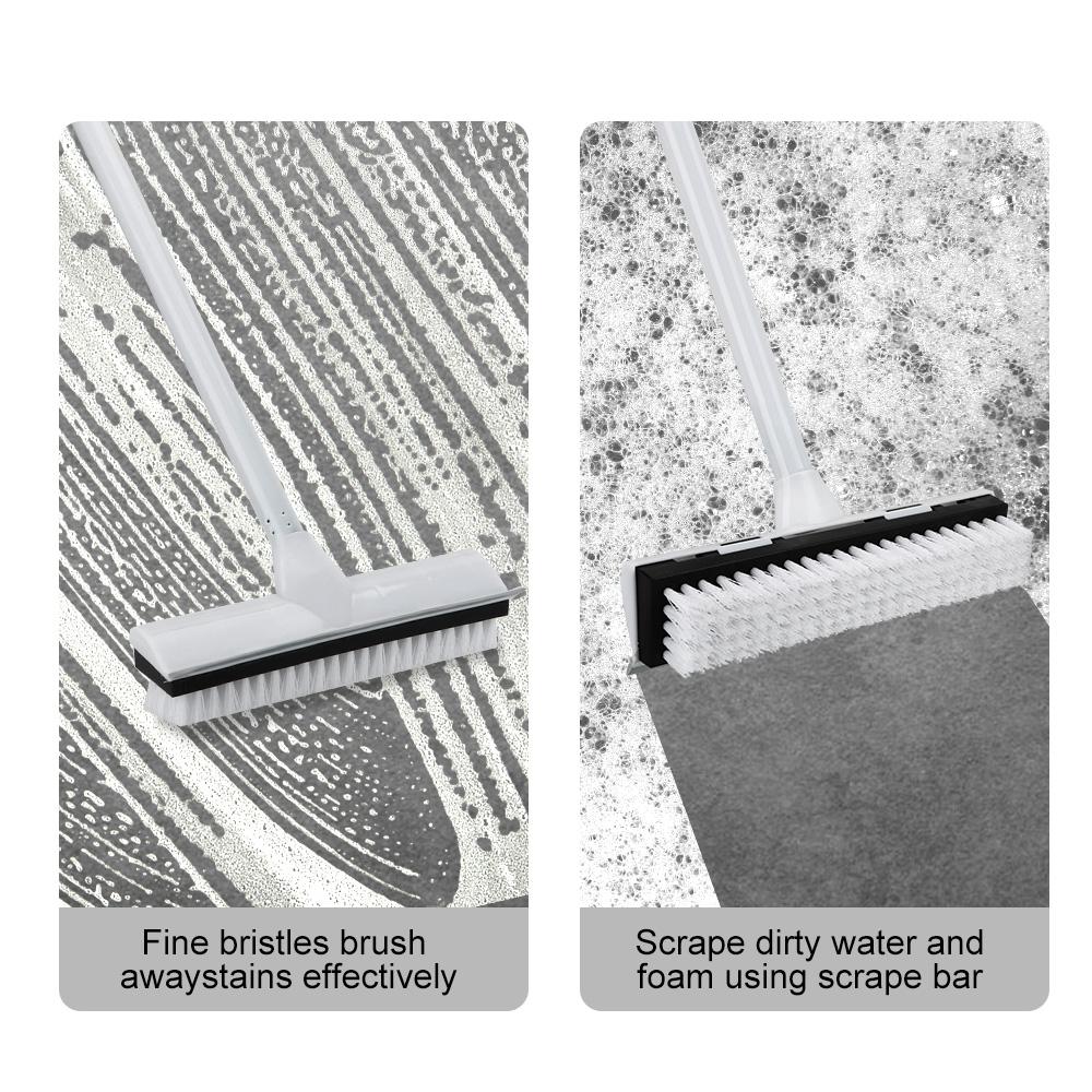 Щетка для ковров для чистки плитки, коврового покрытия в помещении, 2 в 1, регулируемая щетка для мытья пола с длинной ручкой, резиновый скребок, инструменты для уборки ванной комнаты