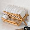 Folding Dish Rack Bamboo Drying Rack Holder Utensil Drainer Drainboard Drying Drainer Storage Kitchen Organizer Rack Holder