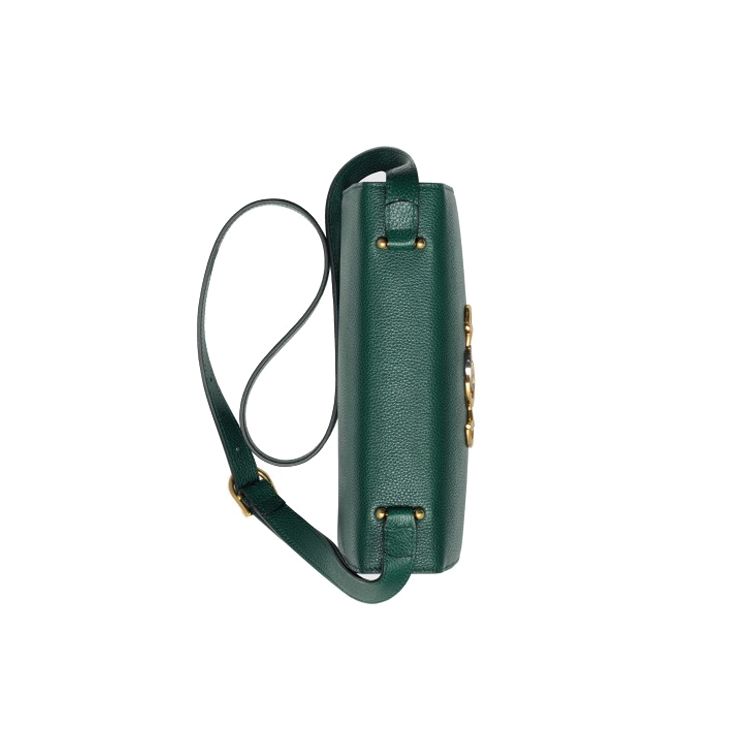 Gucci Zumi Metal Double G Buckle Classic Recommended Grain Leather Crossbody Shoulder Bag Small Women bags Dark-Green 576388-1B90X-3154