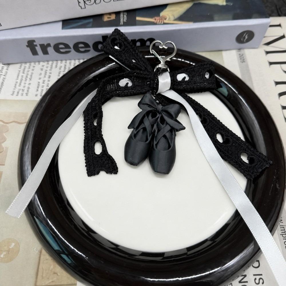 lace bowknot Ballet Shoes Keychain Backpack Decor Ballet Shoes Bow Keychain Women
