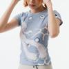 Y2K Street Basic Marine Anime Print Round Neck Slim Fit Short Sleeve T-shirt Top Summer