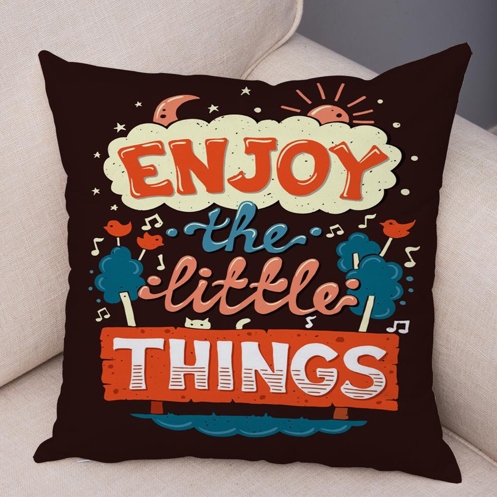 Motivational Quote Cushion Cover Inspirational Lettering Design Decorative Pillow Case Living Room Bedroom Sofa Home Decor