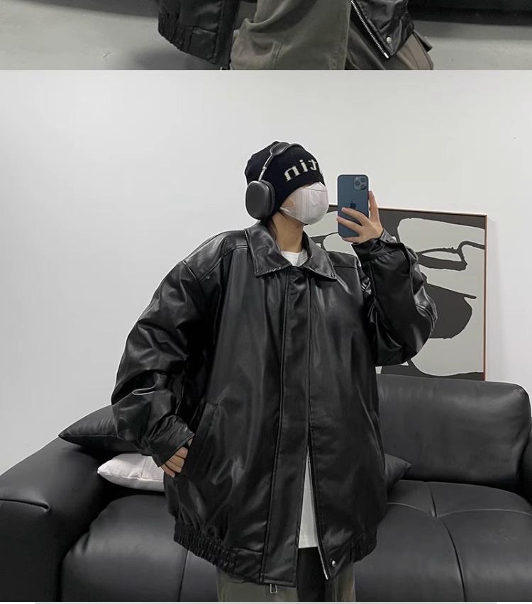 Высококачественная мужская мотоциклетная куртка из черной кожи, идеально подходит для весны и осени, элегантный свободный крой, короткая, в бейсбольном стиле.