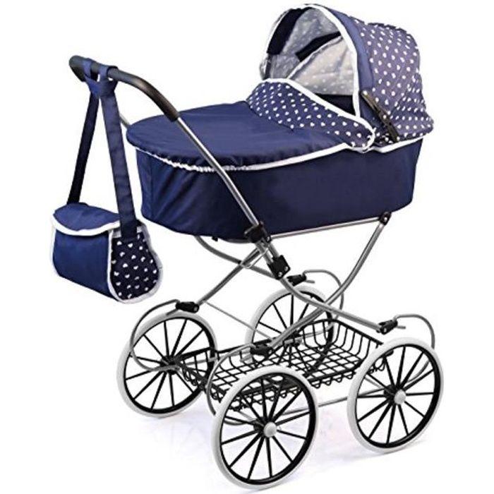 Doll's Stroller - Bayer - Classic Deluxe Pram - Blue - 69 X 42 X 89 Cm - Suitable for 46 Cm Dolls