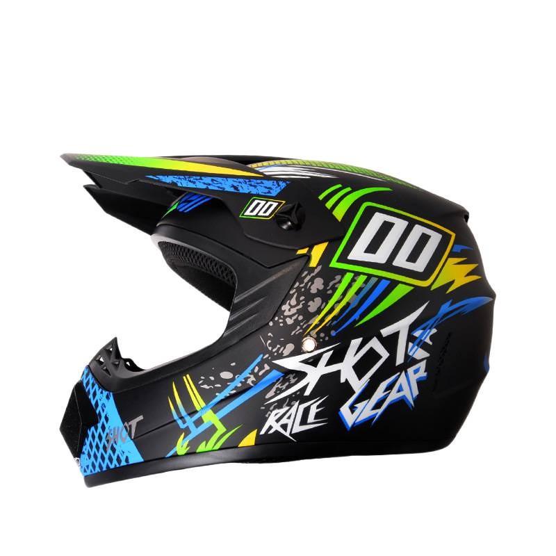Full Face Off-Road Motorcycle Helmet Dirt Bike ATV Mountain Biking Use ABS Safety Gear With Visor Gloves Mask