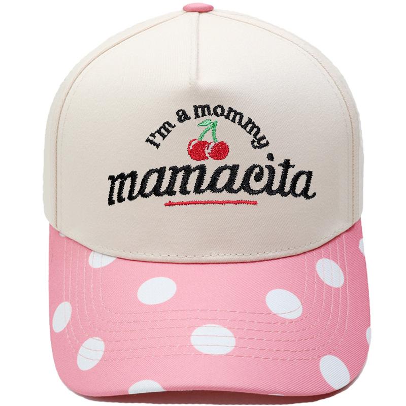 I'm a mommy mamacita cherry embroidery truck driver baseball cap, color-blocked fun unisex sun hat