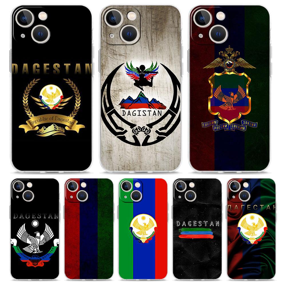 Чехол для телефона iPhone 17 Air Cases iPhone 16 15 12 13 14 Pro Max SE 7 8 Plus iPhone11 Прозрачный Мягкий Чехол Национальный Флаг Дагестана
