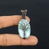 Древо Жизни Ларимар Драгоценный Камень Медная Проволока Обертка Кулон Ручной Работы Ювелирный Подарок Для Любви