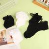 Женские носки однотонные черные белые кружевные носки с оборками в стиле Лолиты, летние тонкие носки в японском стиле Kawaii для милых девушек, милые короткие носки для женщин