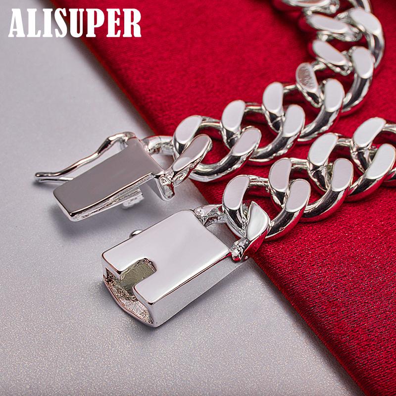 Ювелирные изделия из стерлингового серебра 925 пробы, 10 мм, гладкий боковой браслет