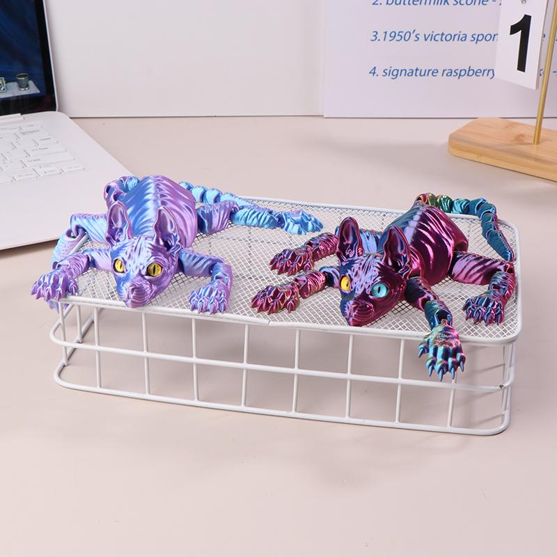 3D-печатный кот-сфинкс 3D-печатные игрушки для животных Реалистичные фигурки лысых кошек Шарнирные игрушки для кошек Милые игрушки для котят для любви к кошкам