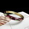 Enamel Peony Filigree Flower Bangle Double Bangle Women's Hand Bracelet  Gifts for Women Girl