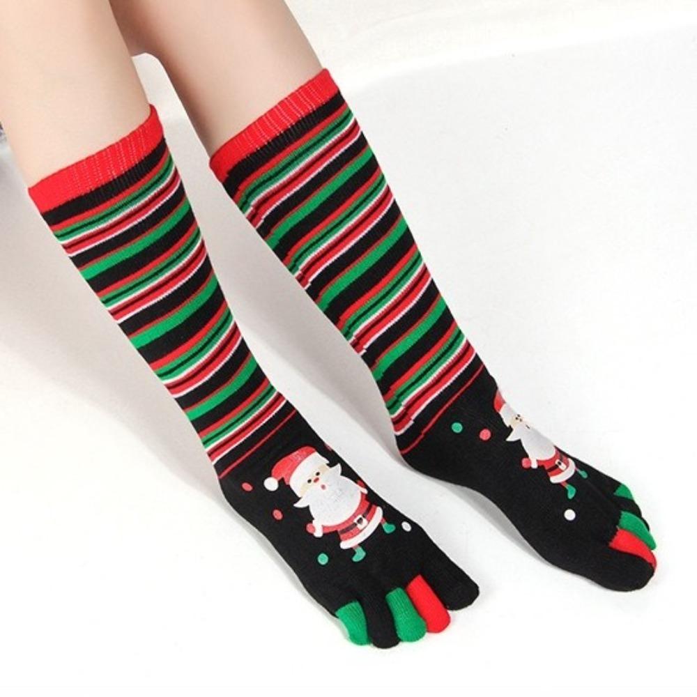 Winter Warm Christmas Toe Socks Cartoon Printed Leg Warmer High Socks Women Boot Sock  Xmas Party