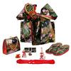 Kimono 7 Years Old Girl Gold Brocade Knot Obi and Box Seco Pair Set DPS106 Shichi-Go-San (Large) [Black]