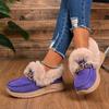 Pantofi Sport Noi din Fleece cu Talpă Groasă, Mărimi Mari, Pantofi din Bumbac Antiderapanti, pentru Un Singur Picior