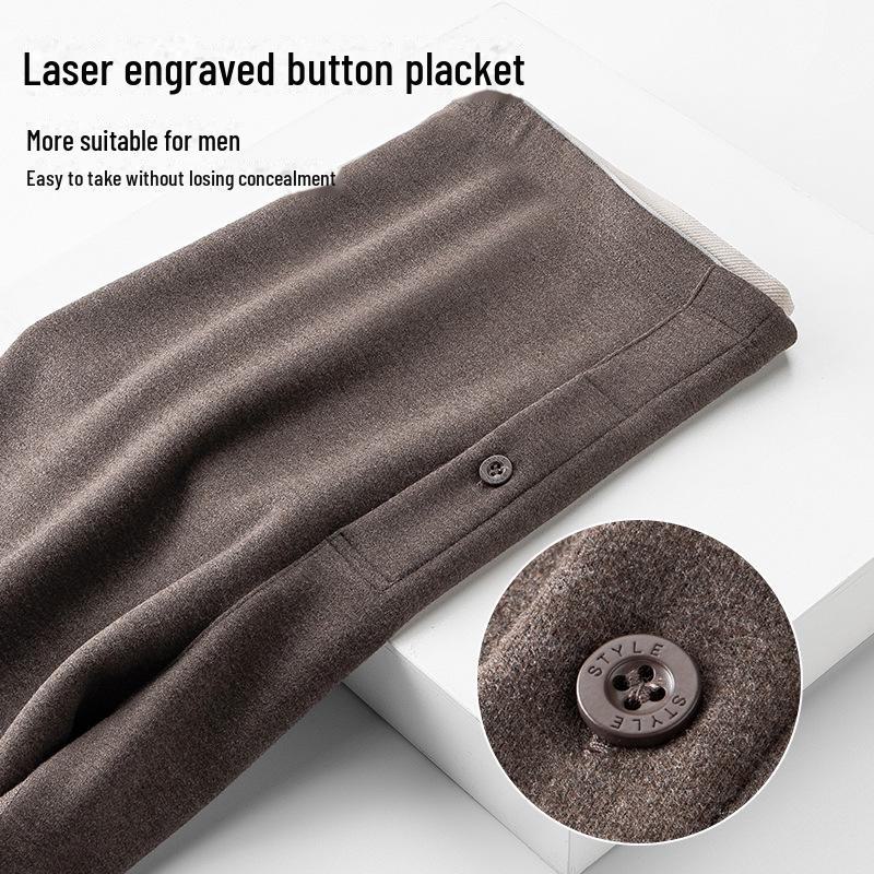 Мужские толстые бесшовные леггинсы из шелка и шерсти с бархатом на осень/зиму