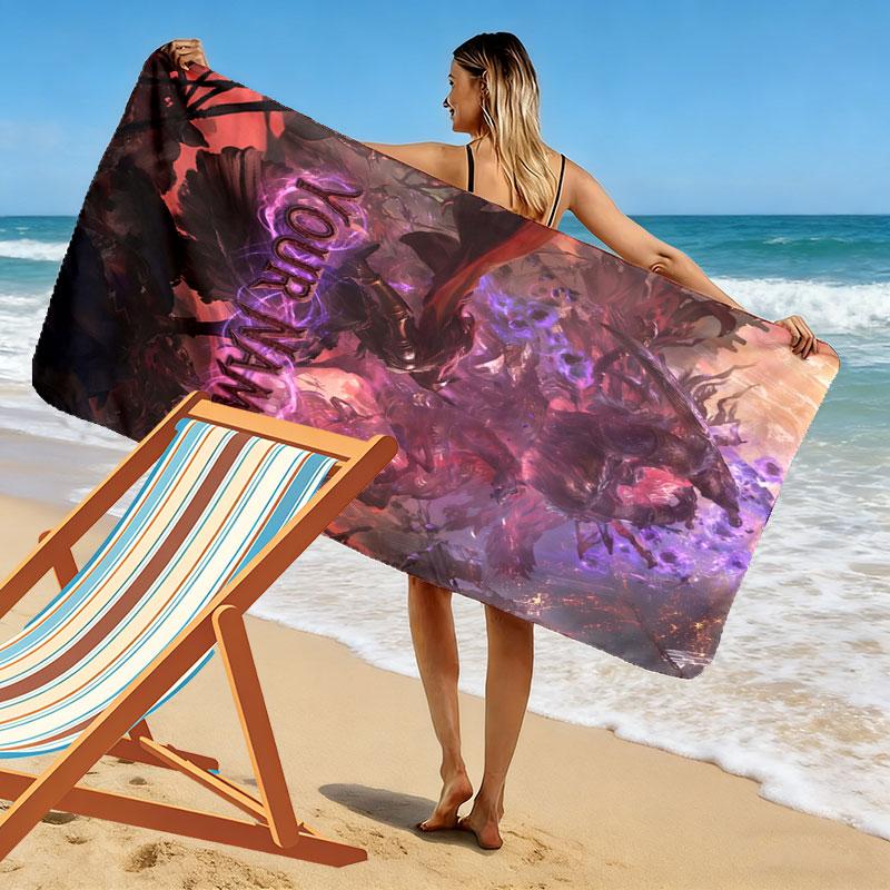 Custom Elden Print Beach Towel, Large Soft Quick Dry Towel for Beach Camping Swimming