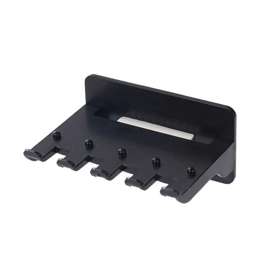 Wall Mount Toothbrush Holder 5 Slots No Drill Adhesive Modern Multi-functional Phone Toothpaste Storage Organizer Rack Bathroom Supplies