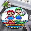 Custom Name,Mario&Luigi pattern round rug,Carpet Rug for Living Room Bedroom Playroom ,Non-slip Floor Mat,Holiday Gifts and Birthday Gifts.