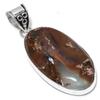 Honey Dendritic Gemstone Handmade 925 Sterling Silver Jewelry Pendant 2.44" E6O39