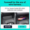 Беспроводное автомобильное зарядное устройство Qi 15 Вт, быстрая зарядная панель для Toyota Corolla 2019-2023, автомобильные аксессуары, беспроводная зарядка, держатель центральной консоли