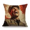 Vintage Retro Red Revolution Soviet Poster Communism Solider Print Decoration Art Sofa Pillow Case Cotton Linen Cushion Cover