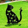 Cat Metal Garden Stake Personalized Weatherproof Cat Silhouette Yard Stake Outdoor Decor Ground Insert for Yard Patio Garden Lawn