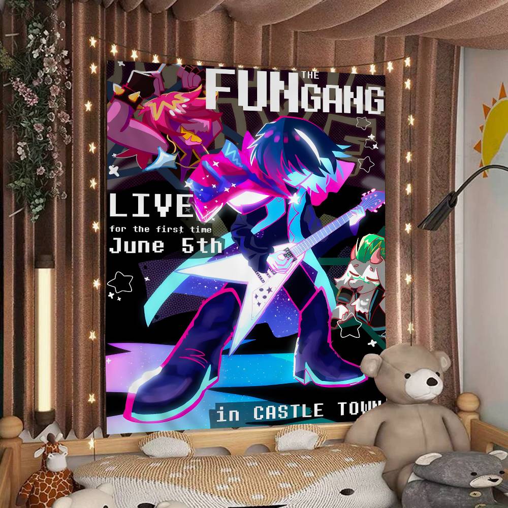 DDeltarune Anime Tapestry Hanging Tarot Hippie Wall Rugs Dorm Home Decor