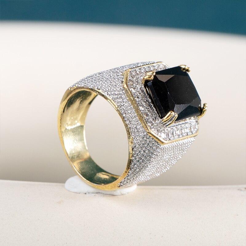 Bella Box Роскошное серебряное мужское кольцо с натуральным черным, синим большим камнем, обручальное кольцо для свадебной вечеринки