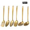 2/6pcs Stainless Steel Kitchenware Set Home Creative Korean Golden Soup Spoon Colander Pot Spoon Kitchen Cooking Frying S