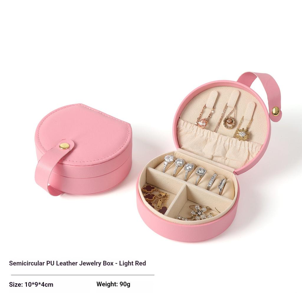 Custom Logo Portable Travel Jewelry Storage Bag Organizer Dust Proof Leather Jewelry Box Container