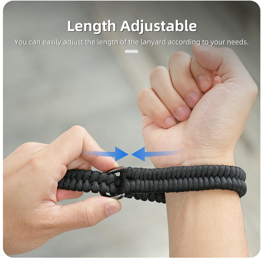 SUNNYLIFE GS039 Universal Action Camera Wrist Strap Anti-Loss Braided Hand Strap with 1/4 inch Carbon Steel Screw