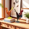 Статуэтка Петуха Кунг-Фу из смолы, Фигурка Пьяного Петуха, Настольное искусство, Скульптура Петуха для дома, офиса, стола, полки, внутреннего и наружного декора, Подарок на новоселье