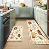 Simple Black Background Kitchen Sketch Floor Mat Set Durable Thin Waterproof Long Carpet Kitchen Home Decor